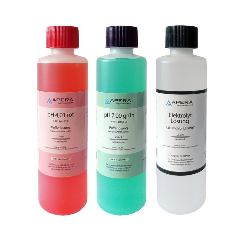 Calibration Solution Set pH 4.01 / 7.00 + 3M KCl Calibration Solution Set pH 4.01 / 7.00 + 3M KCl