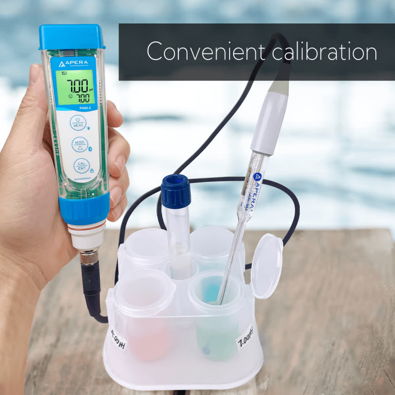 PH60Z-MS Smart pH Tester Kit for Small Volume Test or Test Tubes with LabSen 246-5 ATC Semi-Micro pH Electrode