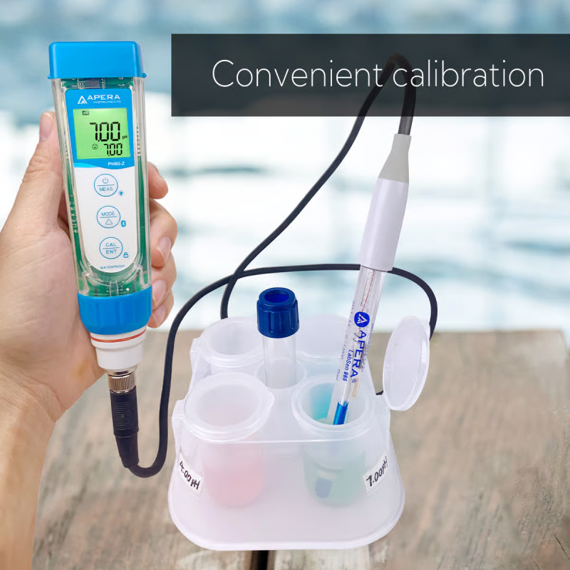 PH60Z-SA Smart pH Tester Kit for Strong Alkaline or High Salinity Water Solutions with LabSen 845 ATC pH Electrode