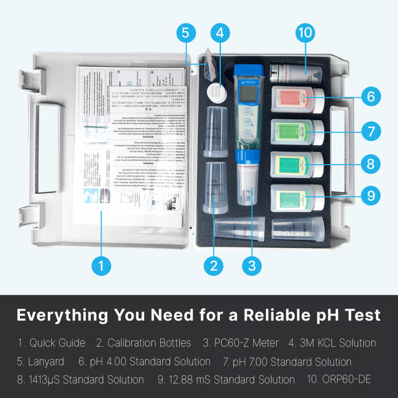 ZenTest® PCO60-Z Multi-Parameter pH/Conductivity/TDS/Salinity/Resistivity/ORP (Redox) Smart Tester Kit ZenTest® PCO60-Z Multi-Parameter pH/Conductivity/TDS/Salinity/Resistivity/ORP (Redox) Smart Tester Kit