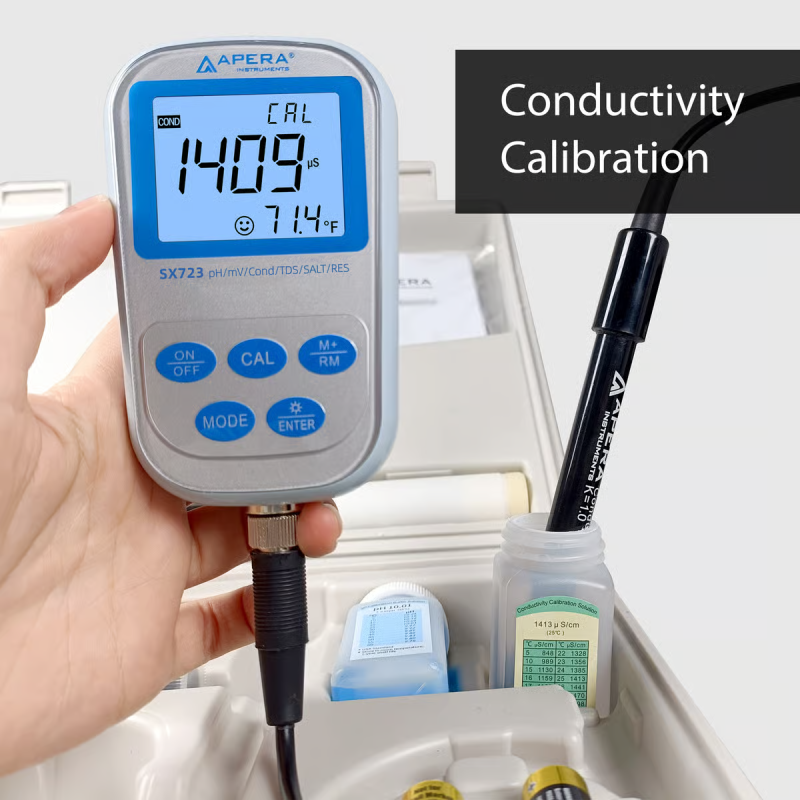 SX723 Portable Handheld pH/Conductivity/TDS/Salinity/Resistivity Meter Kit SX723 Portable Handheld pH/Conductivity/TDS/Salinity/Resistivity Meter Kit
