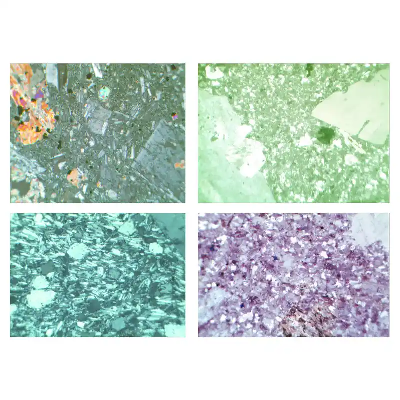 LIEDER Rocks and Minerals, Ground Thin, Basic Set no. II ,10 Microscope Slides size 30x45 mm, wo box