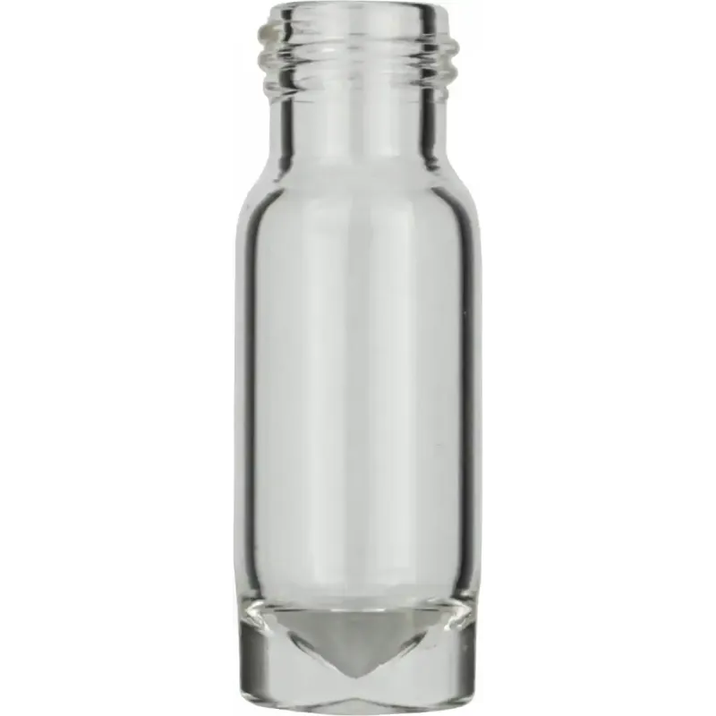 1.1 mL Screw Neck Vial N 9 11.6 x 32outer diameter: 11.6 mm, outer height: 32 mm clear, 15 µL funnel in solid glass bottom pack of 100