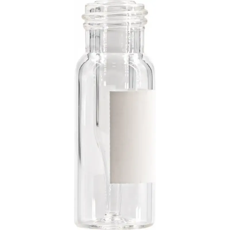 Screw Neck Vial N 9 outer diameter: 11.6 mm, outer height: 32 mm clear, flat bottom, with integrated Insert 0.2 mL, conical, label pack of 100