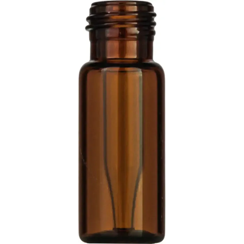 Screw Neck Vial N 9 outer diameter: 11.6 mm, outer height: 32 mm amber, flat bottom, with integrated Insert 0.2 mL, conical pack of 100