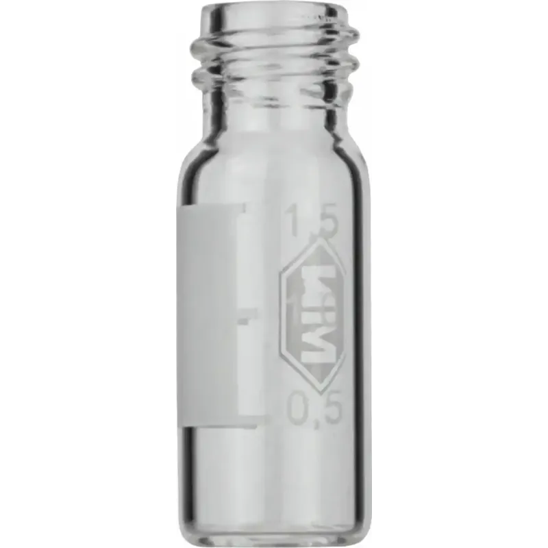 1.5 mL Screw Neck Vial N 10 outer diameter: 11.6 mm, outer height: 32 mm clear, flat bottom, wide opening, label + scale pack of 100