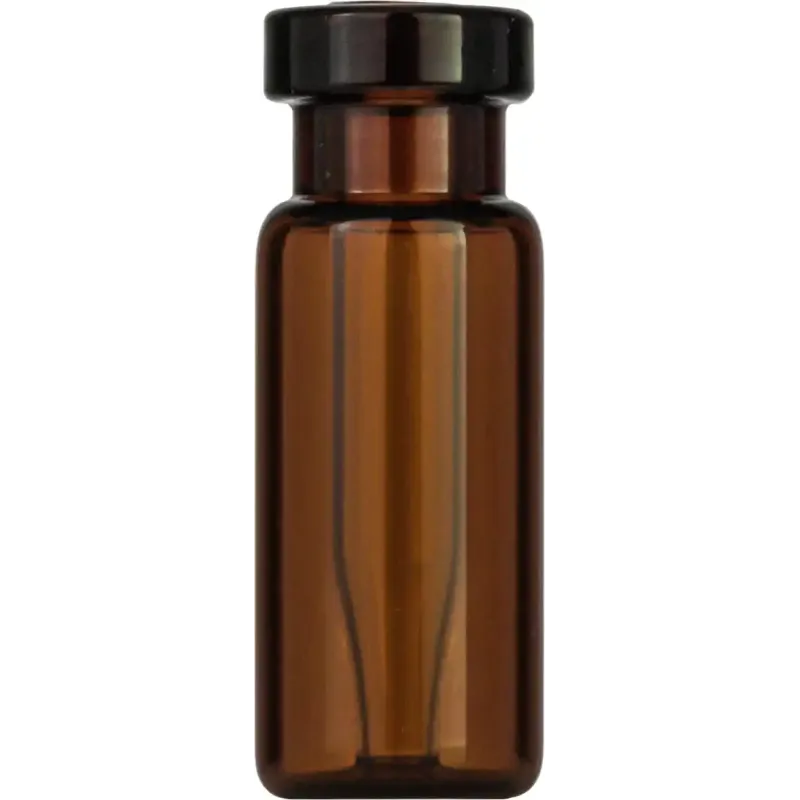 Crimp Neck Vial N 11 outer diameter: 11.6 mm, outer height: 32 mm amber, flat bottom, with integrated Insert 0.2 mL, conical pack of 100