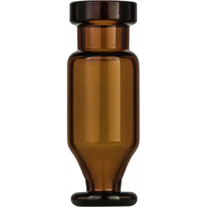 1.1 mL Crimp Neck Vial N 11 outer diameter: 11.6 mm, outer height: 32 mm amber, conical with a round pedestal glass plate pack of 100