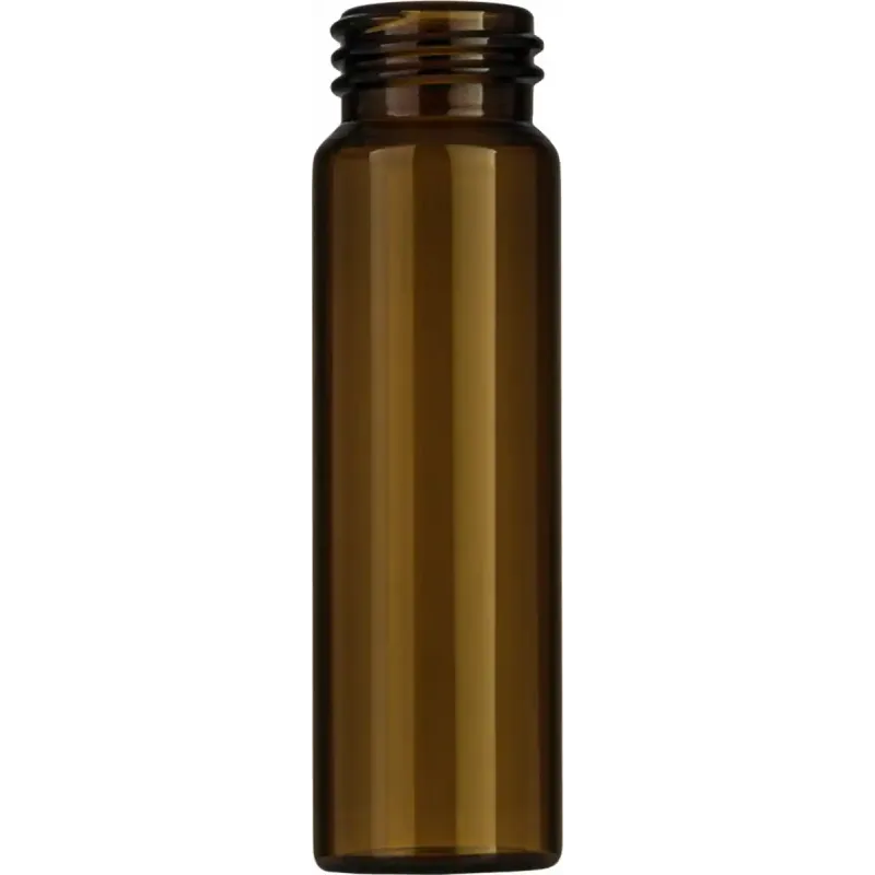 40 mL Screw Neck Vial N 24 outer diameter: 27.5 mm, outer height: 95 mm amber, flat bottom pack of 100