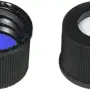 N 10 PP screw cap (bonded), black, center hole Silicone white/PTFE blue, slit Hardness: 45° shore A Thickness: 1.5 mm pack of 100