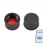 N 13 PP screw cap, black, closed top Silicone white/PTFE red Hardness: 45° shore A Thickness: 1.3 mm pack of 100