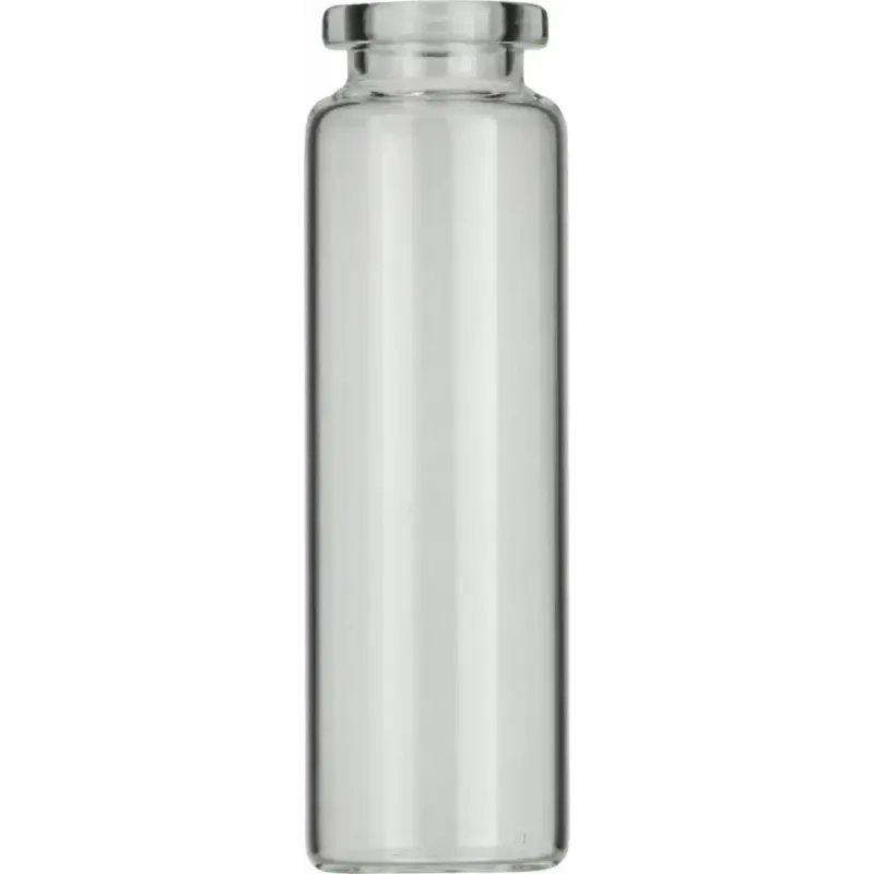 20 mL Headspace Crimp Neck Vial N 20 outer diameter: 23.25 mm, outer height: 75.5 mm clear, flat bottom, flat DIN crimp neck pack of 100