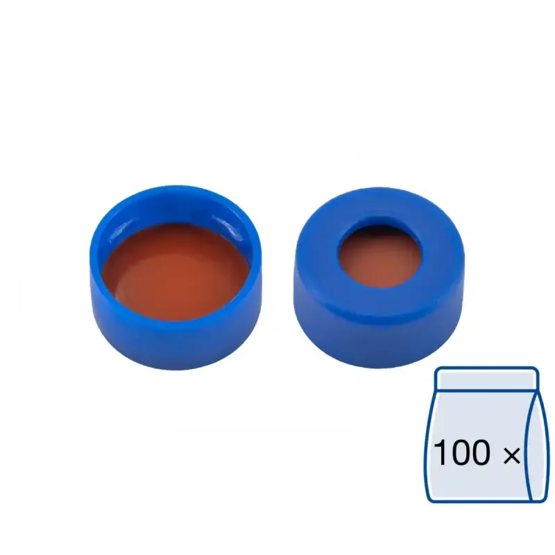N 11 PE snap ring cap, blue, center hole Red Rubber/FEP colorless Hardness: 45° shore A Thickness: 1.0 mm pack of 100