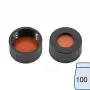 N 9 PP screw cap, black, center hole Red Rubber/FEP colorless Hardness: 45° shore A Thickness: 1.0 mm pack of 100