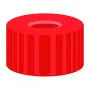 N 9 PP screw cap, red, center hole PTFE red/Silicone white/PTFE red Hardness: 50° shore A Thickness: 1.0 mm pack of 100