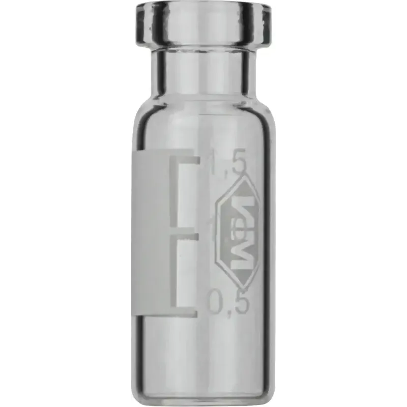 Combipack consisting of 702885: 1.5 mL Crimp Neck Vial N 11 outer diameter: 11.6 mm, outer height: 32 mm clear wuth 70256: N 11 Aluminium crimp cap, 45° shore A Thickness: 1.0 mm pack of 1000 each