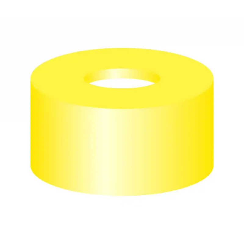 N 11 PE snap ring cap, yellow, center hole Silicone white/PTFE red Hardness: 45° shore A Thickness: 1.0 mm pack of 100