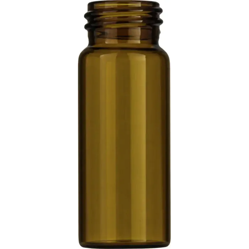30 mL Screw Neck Vial N 24 outer diameter: 27.5 mm, outer height: 72.5 mm amber, flat bottom pack of 100