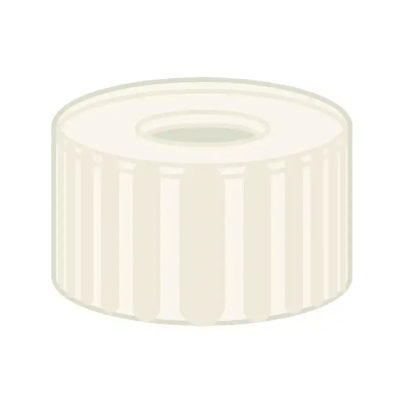 N 9 PP screw cap, tranparent, center hole pack of 100