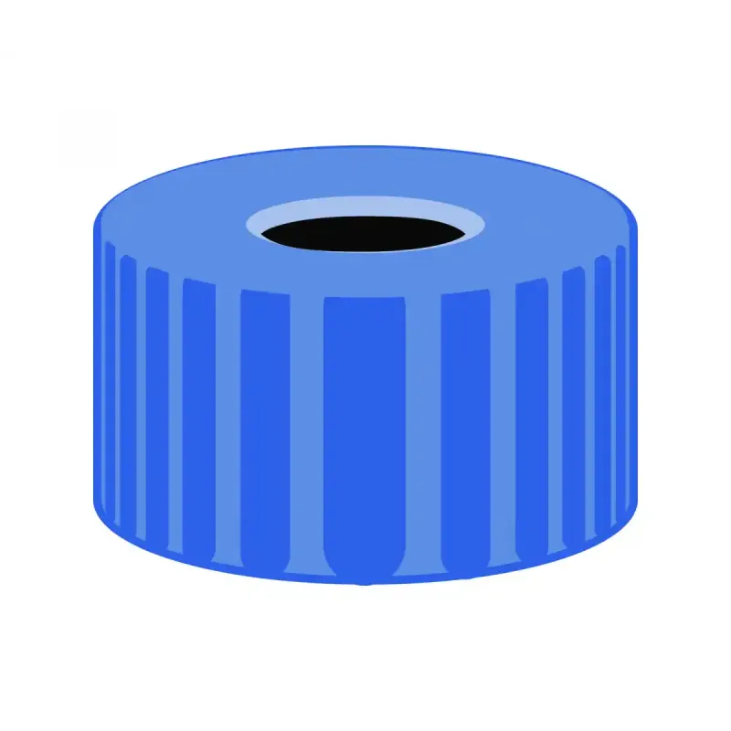 N 9 PP screw cap, blue, center hole pack of 100