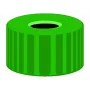 N 9 PP screw cap, green, center hole pack of 100