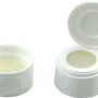 N 24 PP screw cap (bonded), white, 15 mm center hole, with removable protection lid Silicone natural/PTFE colorless Hardness: 45° shore A Thickness: 3.2 mm pack of 100
