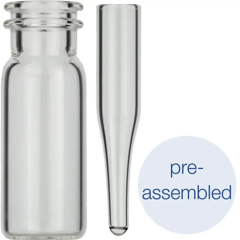 Pre-assembled vial-insert combination consisting of 702714 + 702813 pack of 100
