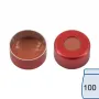 N 11 Aluminium crimp cap, red, center hole Natural Rubber/Butyl red-orange/TEF colorless Hardness: 45° shore A Thickness: 1.0 mm pack of 100