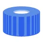 N 9 PP screw cap, blue, center hole Silicone white/Polypropylene colorless Hardness: 45° shore A Thickness: 1.0 mm pack of 100