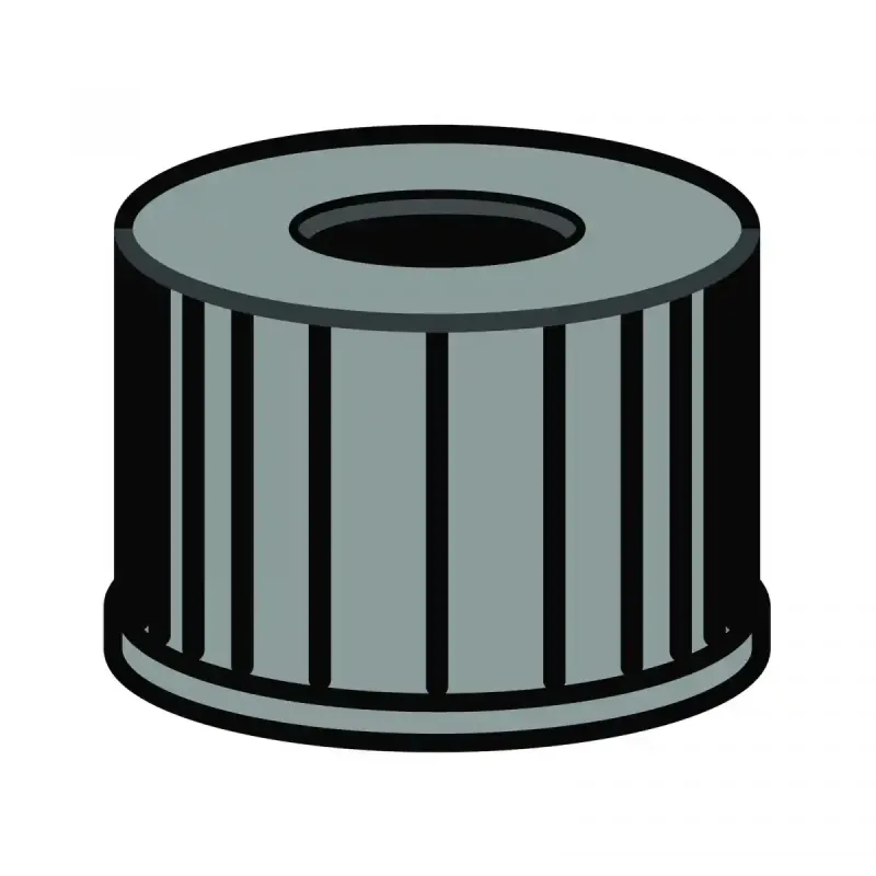 N 8 PP screw cap, black, center hole pack of 100