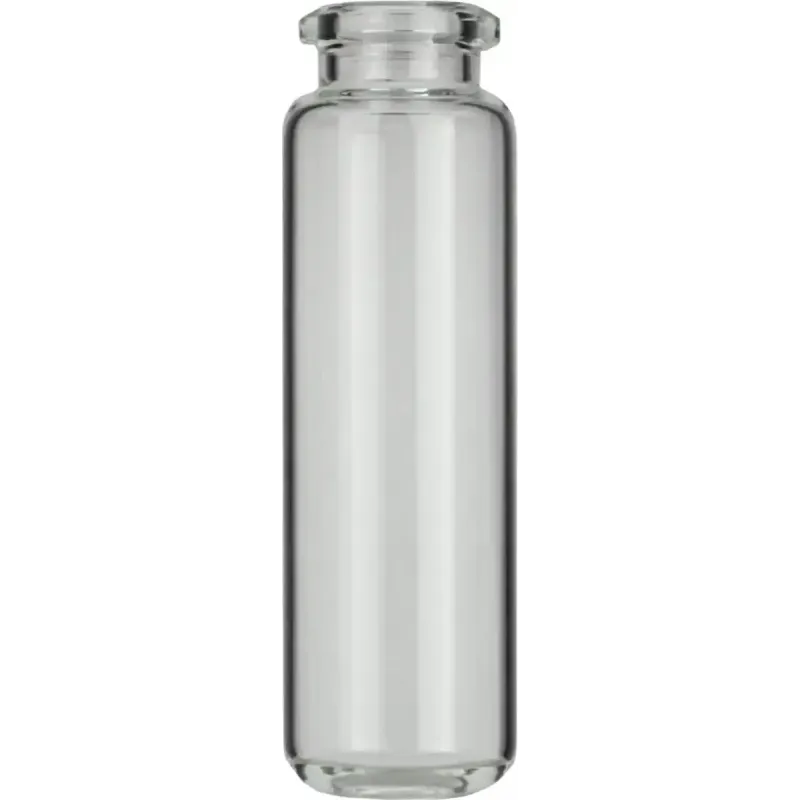 20 mL Headspace Crimp Neck Vial N 20, clear, rounded bottom, beveled top, 23 × 75.5 mm, pack of 100