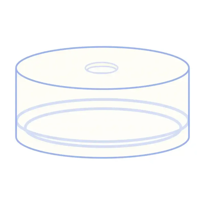 N 20 PE Cap for crimp neck vials with flat DIN crimp neck N 20 transparent, center hole pack of 100