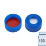 N 11 PE snap ring cap, blue, center hole Silicone white/PTFE red Hardness: 45° shore A Thickness: 1.0 mm pack of 100