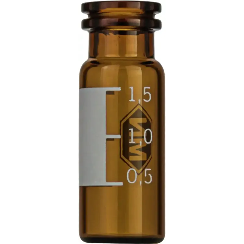 1.5 mL Snap Ring Vial N 11 outer diameter: 11.6 mm, outer height: 32 mm amber, flat bottom, wide opening, label + scale pack of 100
