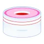 N 11 PE snap ring cap, transparent, center hole PTFE red/Silicone white/PTFE red Hardness: 50° shore A Thickness: 1.0 mm pack of 100