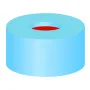 N 11 PE snap ring cap, soft, light blue, center hole PTFE red/Silicone white/PTFE red Hardness: 50° shore A Thickness: 1.0 mm pack of 100