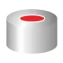 N 11 Aluminium crimp cap, silver, center hole Red Rubber/FEP colorless Hardness: 45° shore A Thickness: 1.3 mm pack of 100