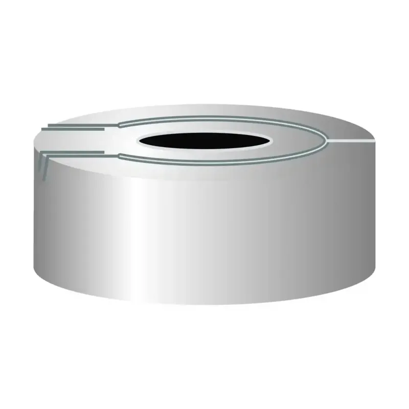 N 20 Aluminium pressure release safety cap, silver, center hole pack of 100