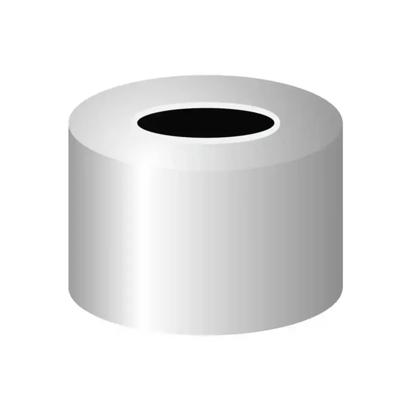 N 8 Aluminium crimp cap, silver, center hole pack of 100