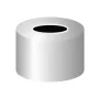 N 8 Aluminium crimp cap, silver, center hole pack of 100