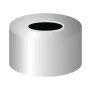 N 11 Aluminium crimp cap, silver, center hole pack of 100