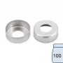 N 20 Aluminium crimp cap, silver, center hole pack of 100