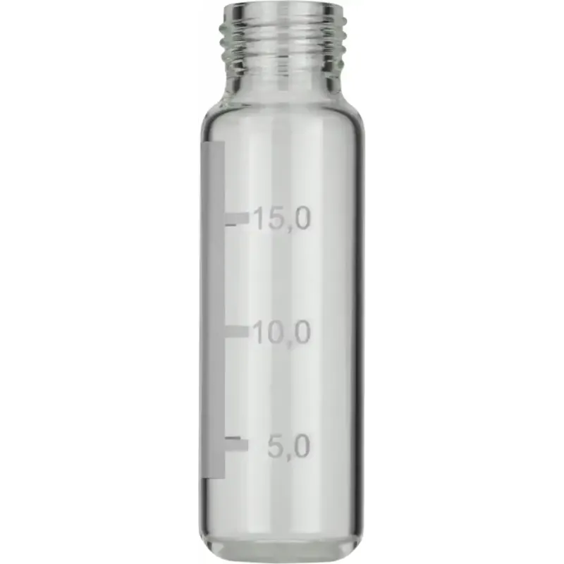 20 mL Headspace Screw Neck Vial N 18 outer diameter: 22.5 mm, outer height: 75.5 mm clear, rounded bottom, label pack of 100