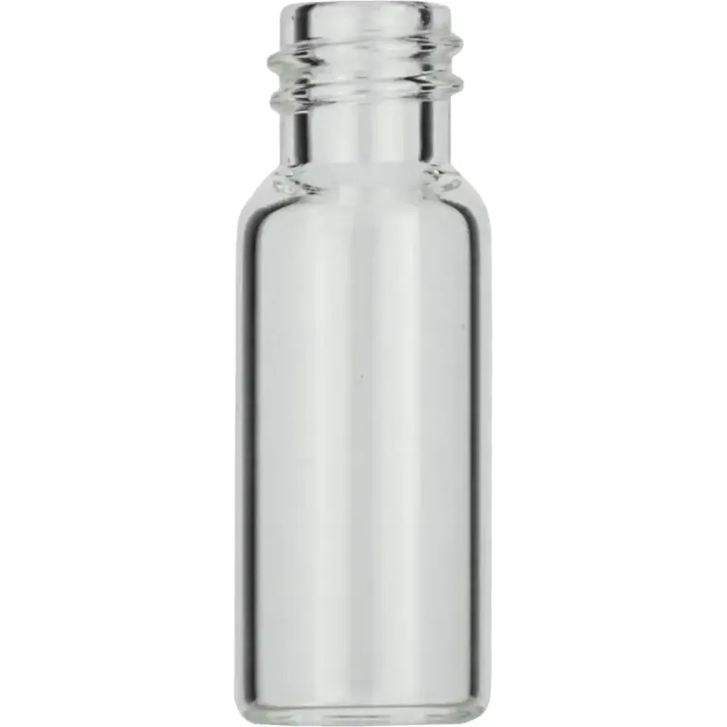 Combipack 70213: 1.5 mL Screw Neck Vial N 8 clear, flat bottom, small opening, with 70245 N 8 PP Screw Cap black, center hole, Silicone white/PTFE red, Hardness: 45° shore A, Thickness: 1.3 mm, pack of 1000 each