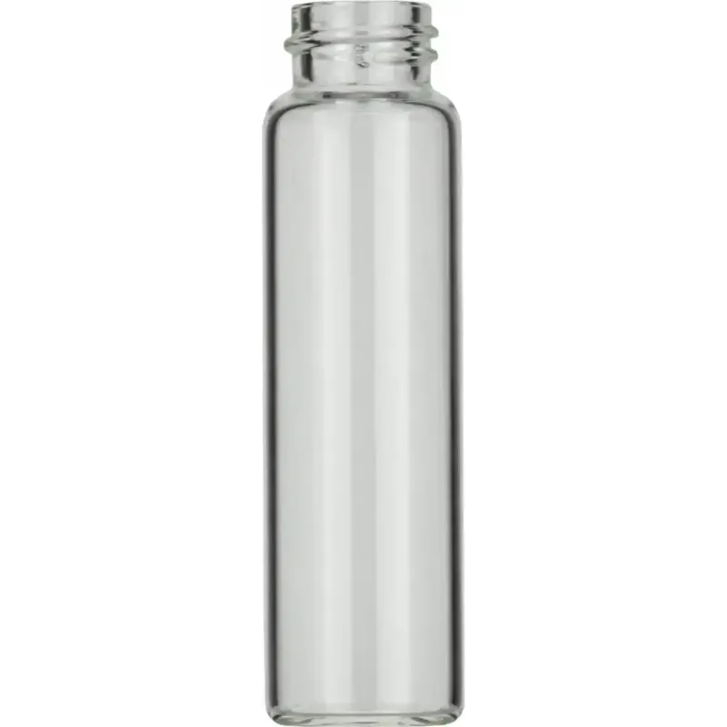 12 mL Screw Neck Vial N 15 outer diameter: 18.5 mm, outer height: 66 mm clear, flat bottom pack of 100