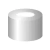 N 8 Aluminium crimp cap, silver, center hole Silicone white/PTFE red Hardness: 45° shore A Thickness: 1.0 mm pack of 100