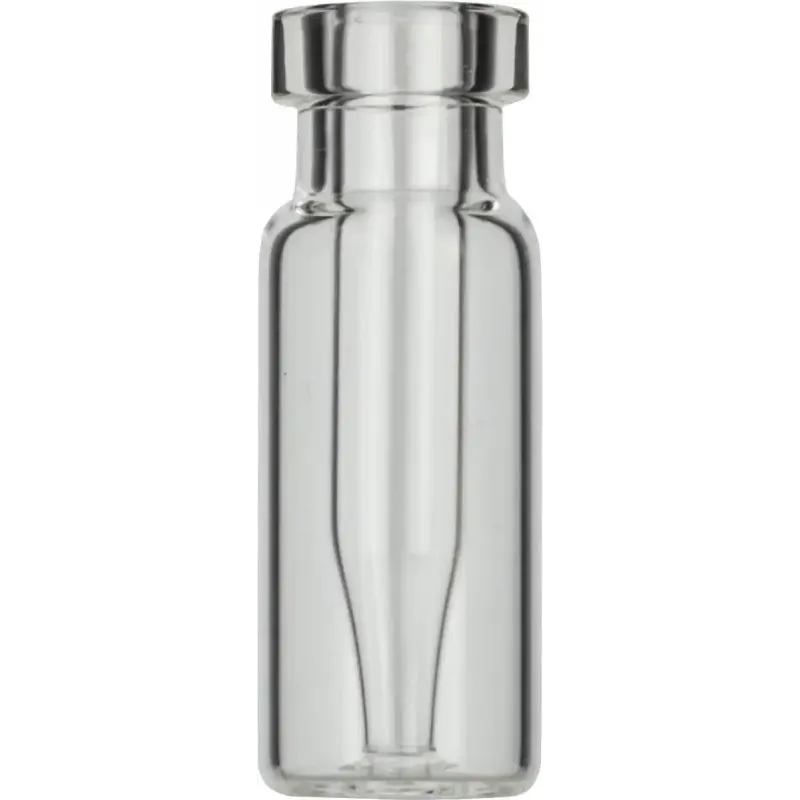 Crimp Neck Vial N 11 outer diameter: 11.6 mm, outer height: 32 mm clear, flat bottom, with integrated Insert 0.2 mL, conical pack of 100