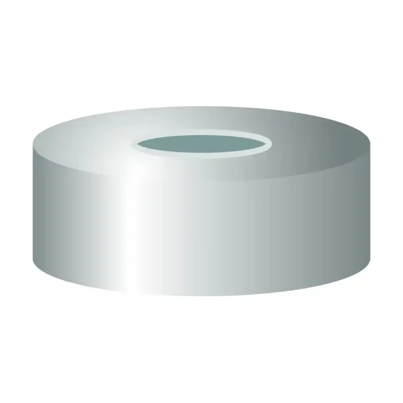 N 20 Magnetic crimp cap, silver, 8 mm center hole Butyl light gray/PTFE dark gray Hardness: 50° shore A Thickness: 3 mm pack of 100