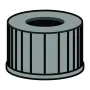 N 13 PP screw cap, black, center hole pack of 100