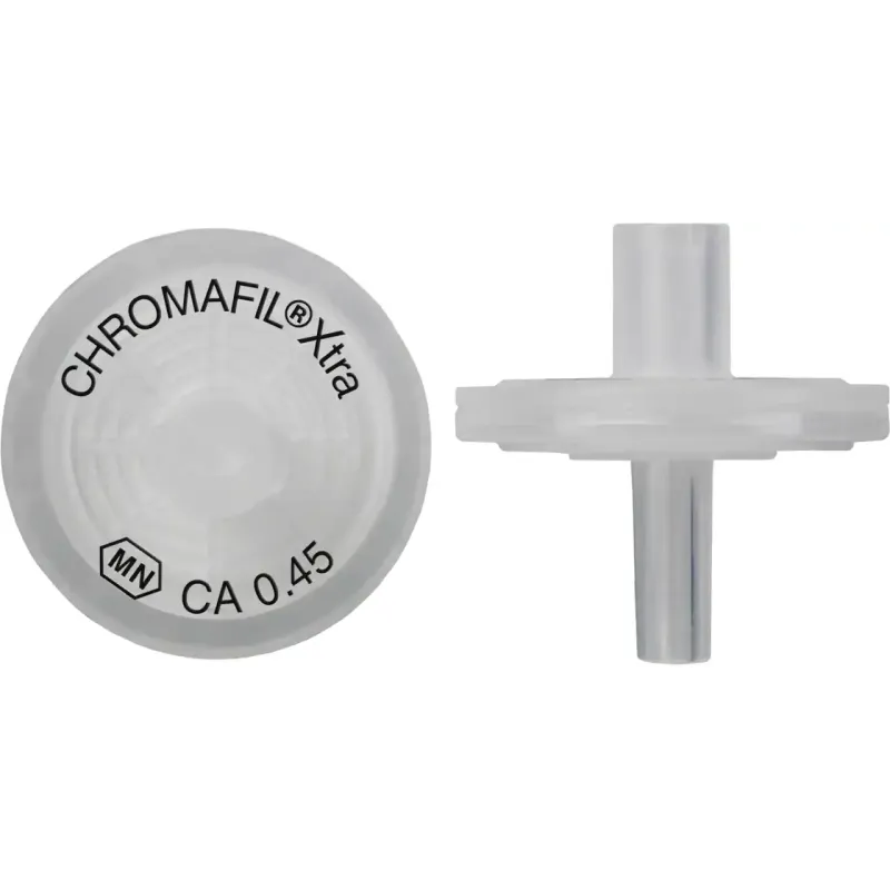 CHROMAFIL Xtra CA-45/13 Syringe Filters, Cellulose Acetate, 0.45 µm, 13 mm, Pack of 100, Luer Lock Inlet / Luer Outlet